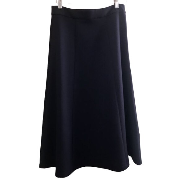Wilfred Aritzia Meyer Skirt Dark Night Navy A-line High Rise Midi Skirt Size 6 - Picture 6 of 12